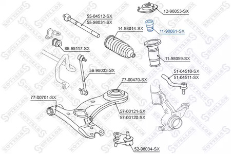 Отбойник амортизатора STELLOX 11-98061-SX