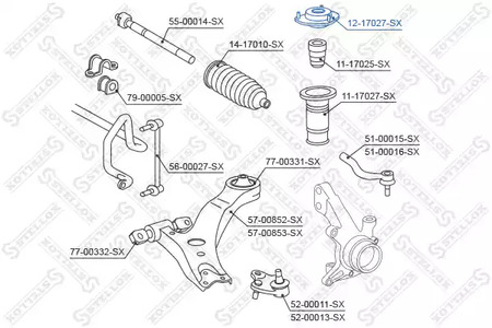 12-17027-SX STELLOX Опора амортизатора