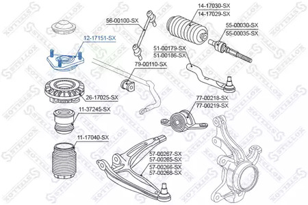 Опора амортизатора STELLOX 12-17151-SX