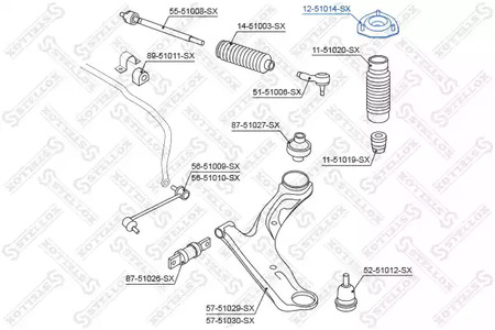 Фото 1 12-51014-SX STELLOX Опора амортизатора