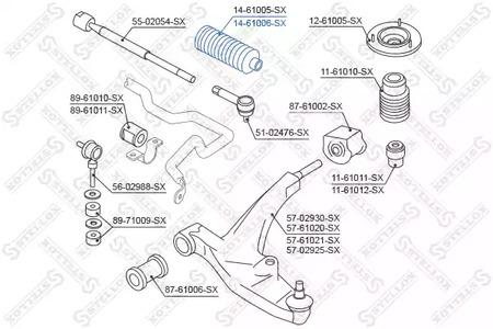 Фото 1 14-61006-SX STELLOX Пыльник рулевой рейки