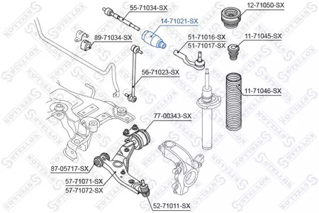 Пыльник рулевой рейки STELLOX 14-71021-SX