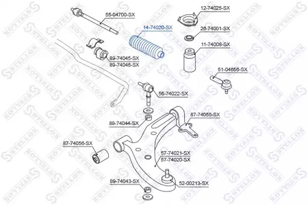 Фото 1 14-74020-SX STELLOX Пыльник рулевой рейки
