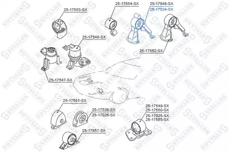 Фото 1 25-17024-SX STELLOX Опора двигателя