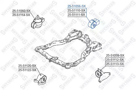 Опора (подушка) двигателя STELLOX 25-51056-SX