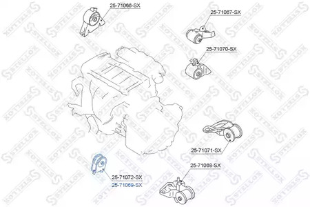 Фото 1 25-71069-SX STELLOX Опора двигателя