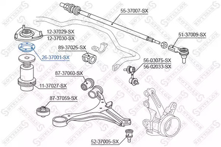 Фото 1 26-37001-SX STELLOX Подшипник качения, опора стойки амортизатора