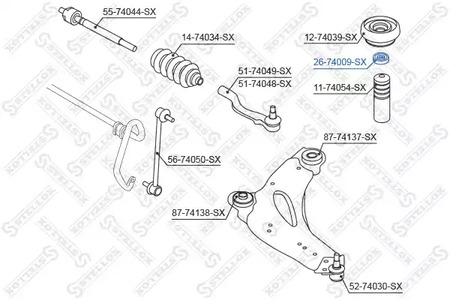 26-74009-SX STELLOX Опора стойки амортизатора