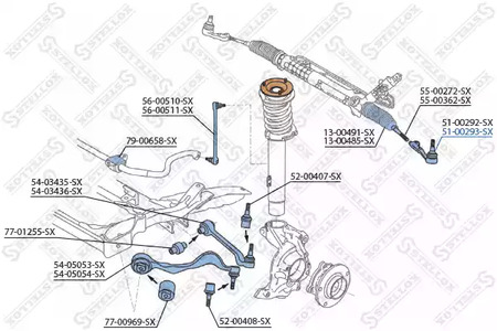 51-00293-SX STELLOX наконечник рулевой правый