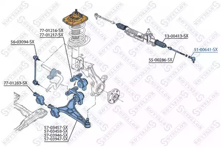 51-00641-SX STELLOX наконечник рулевой