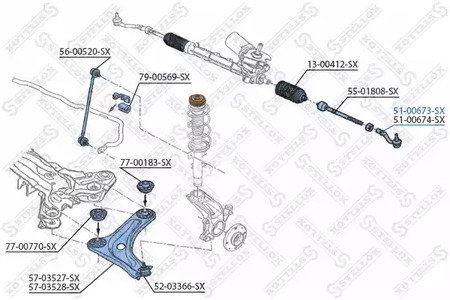 51-00673-SX STELLOX Рулевая тяга