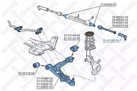 Фото 1 51-01242-SX STELLOX Наконечник рулевой тяги