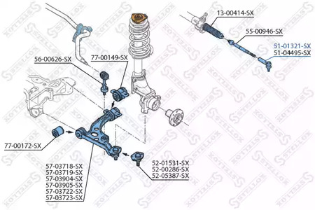 Фото 1 51-01321-SX STELLOX Наконечник рулевой тяги