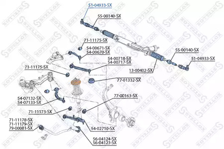 Фото 1 51-04933-SX STELLOX Наконечник рулевой тяги