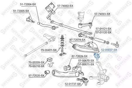 Фото 1 52-00037-SX STELLOX Опора шаровая