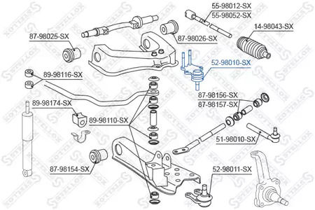 Шарнир независимой подвески / поворотного рычага STELLOX 52-98010-SX