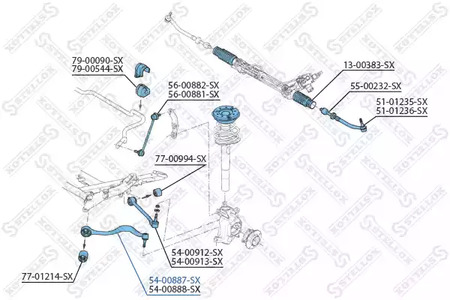Фото 1 54-00887-SX STELLOX Рычаг независимой подвески колеса, подвеска колеса