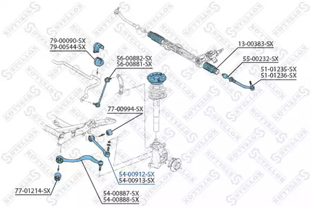 Фото 1 54-00912-SX STELLOX Рычаг подвески