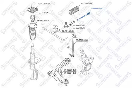 55-00056-SX STELLOX Тяга рулевая