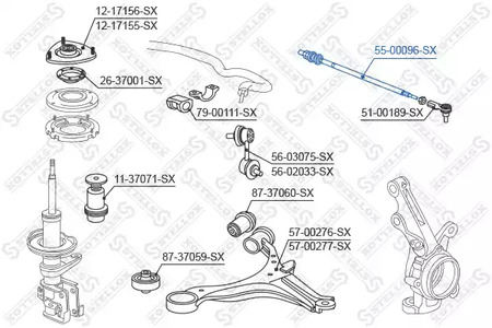 Тяга рулевая STELLOX 55-00096-SX