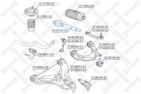 Тяга рулевая левая и правая STELLOX 55-00148-SX