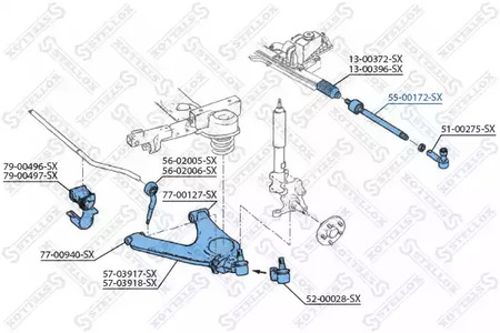 Фото 1 55-00172-SX STELLOX Тяга рулевая