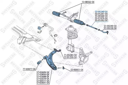 Рулевая тяга STELLOX 55-00280-SX