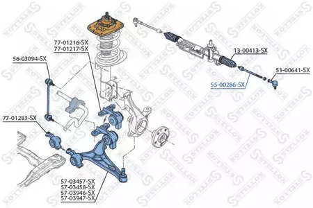 Тяга рулевая STELLOX 55-00286-SX