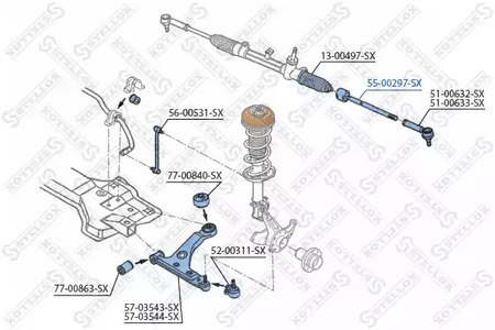 55-00297-SX STELLOX Рулевая тяга