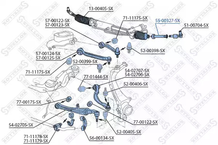 55-00327-SX STELLOX Рулевая тяга