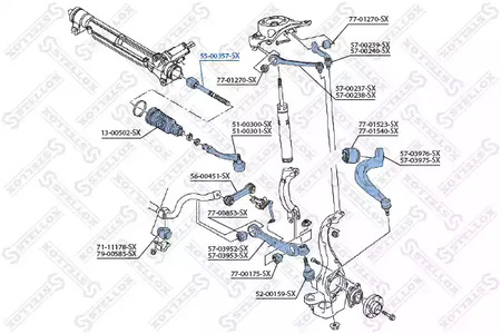 Осевой шарнир рулевой тяги STELLOX 55-00357-SX