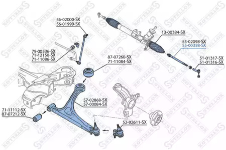 Рулевая тяга STELLOX 55-00358-SX