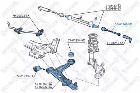 Фото 1 55-01968-SX STELLOX Тяга рулевая