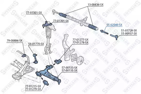 Фото 1 55-02540-SX STELLOX Рулевая тяга