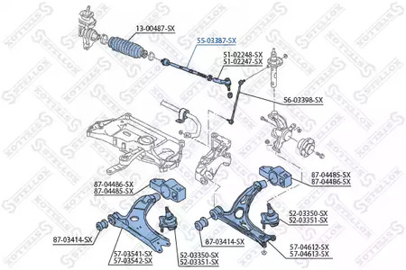 Фото 1 55-03387-SX STELLOX Тяга рулевая