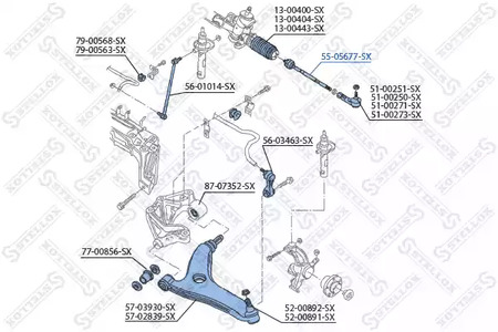 55-05677-SX STELLOX Рулевая тяга