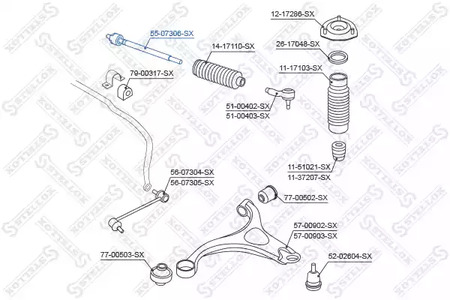 55-07306-SX STELLOX Тяга рулевая