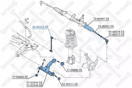 56-00225-SX STELLOX Тяга стабилизатора