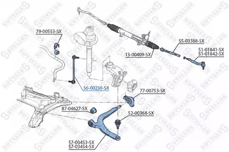 Фото 1 56-00236-SX STELLOX Тяга / стойка, стабилизатор