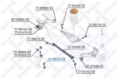 56-00505-SX STELLOX тяга стабилизатора заднего