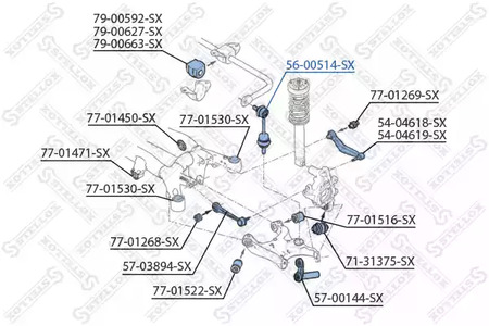 56-00514-SX STELLOX Тяга стабилизатора