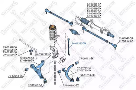 Фото 1 56-01353-SX STELLOX Тяга / стойка, стабилизатор