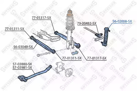 Фото 1 56-02008-SX STELLOX Тяга стабилизатора