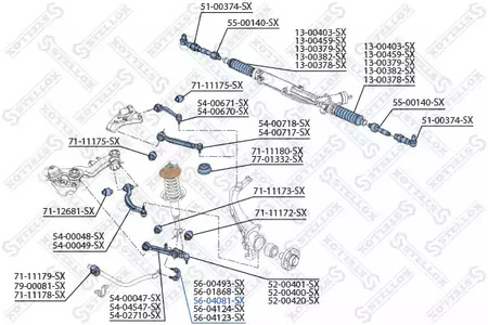 56-04081-SX STELLOX Опора, стабилизатор