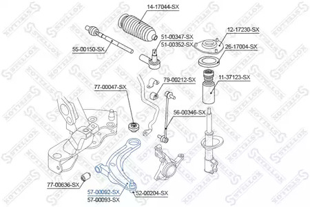 57-00092-SX STELLOX Рычаг подвески