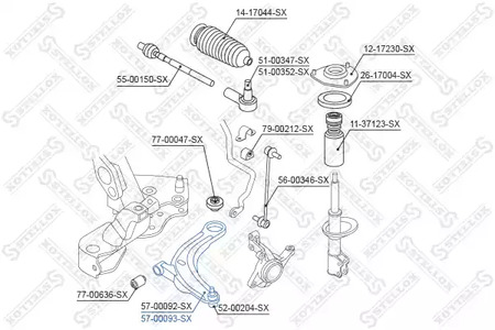 57-00093-SX STELLOX Рычаг подвески