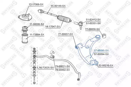 57-00095-SX STELLOX Рычаг подвески