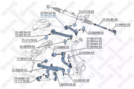 57-00123-SX STELLOX Рычаг независимой подвески колеса, подвеска колеса