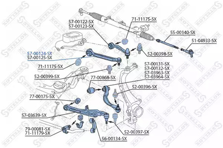 57-00124-SX STELLOX Рычаг независимой подвески колеса, подвеска колеса