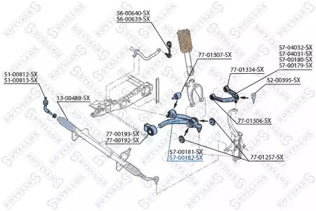 Рычаг независимой подвески колеса подвескы колеса STELLOX 57-00182-SX